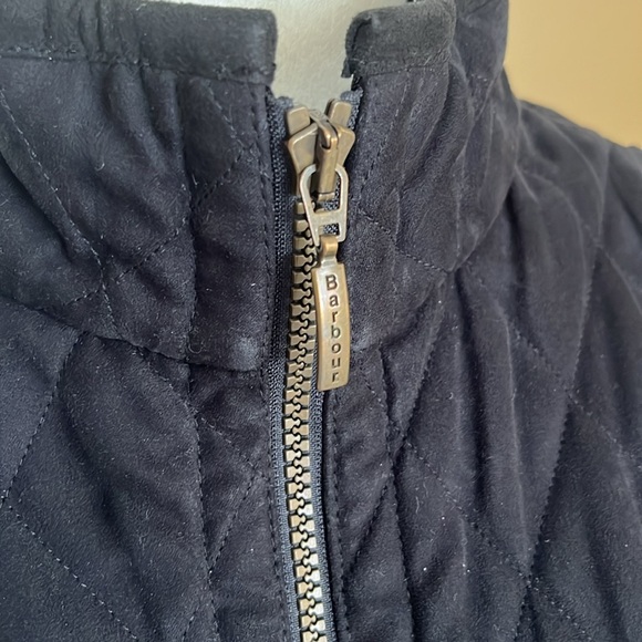 Barbour black / charcoal quilted jacket size 14 US - Picture 3 of 13